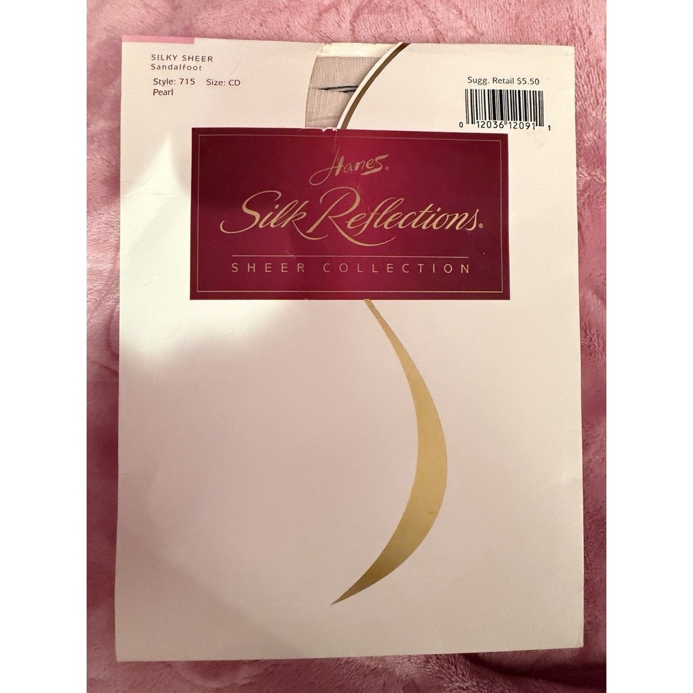 Hanes Silk Reflections Sheer -Sandalfoot-Size CD- Pearl #715